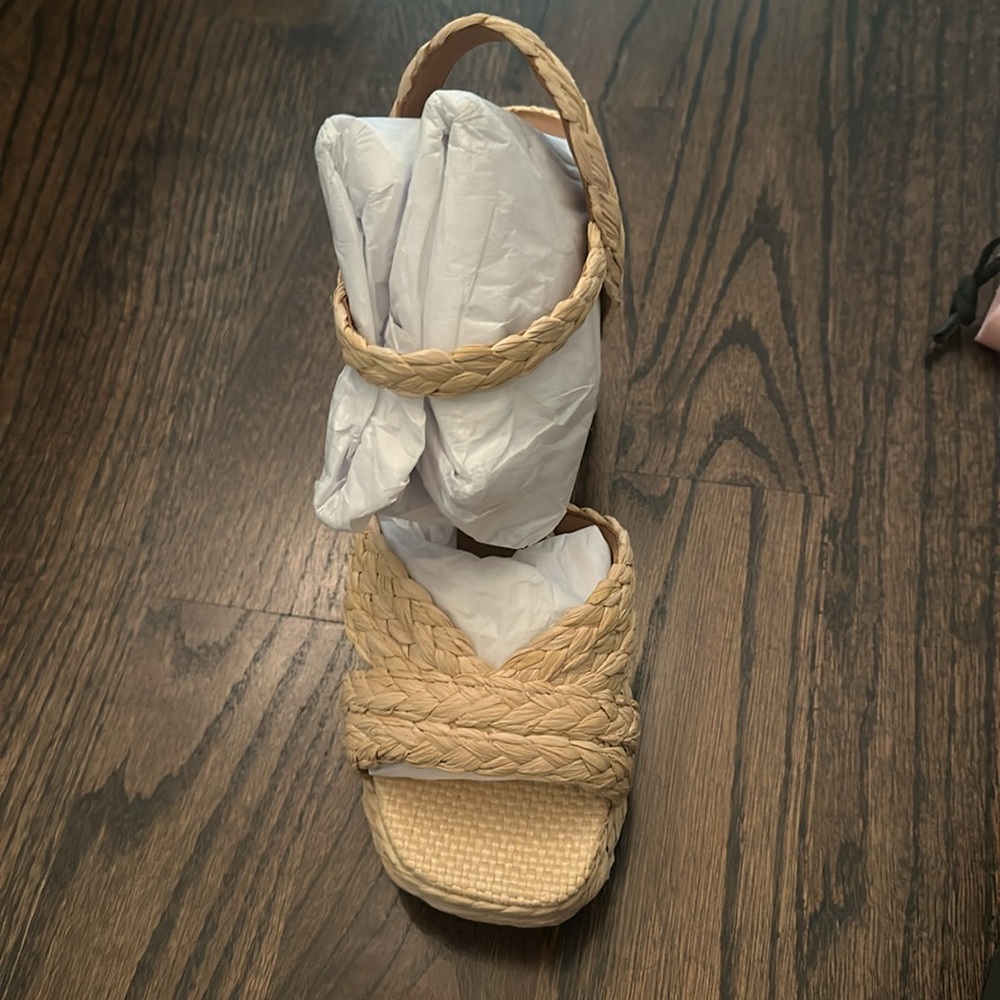 Kate spade new disco raffia braided 9.5 shoes - Picture 5 of 9